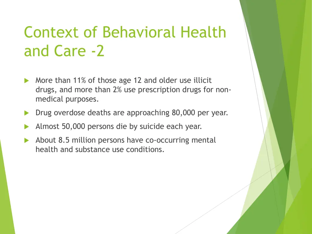 context of behavioral health and care 2