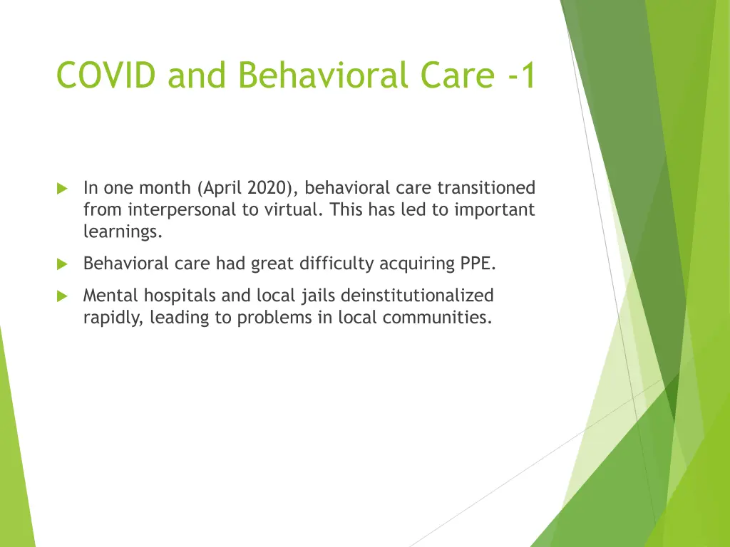 covid and behavioral care 1