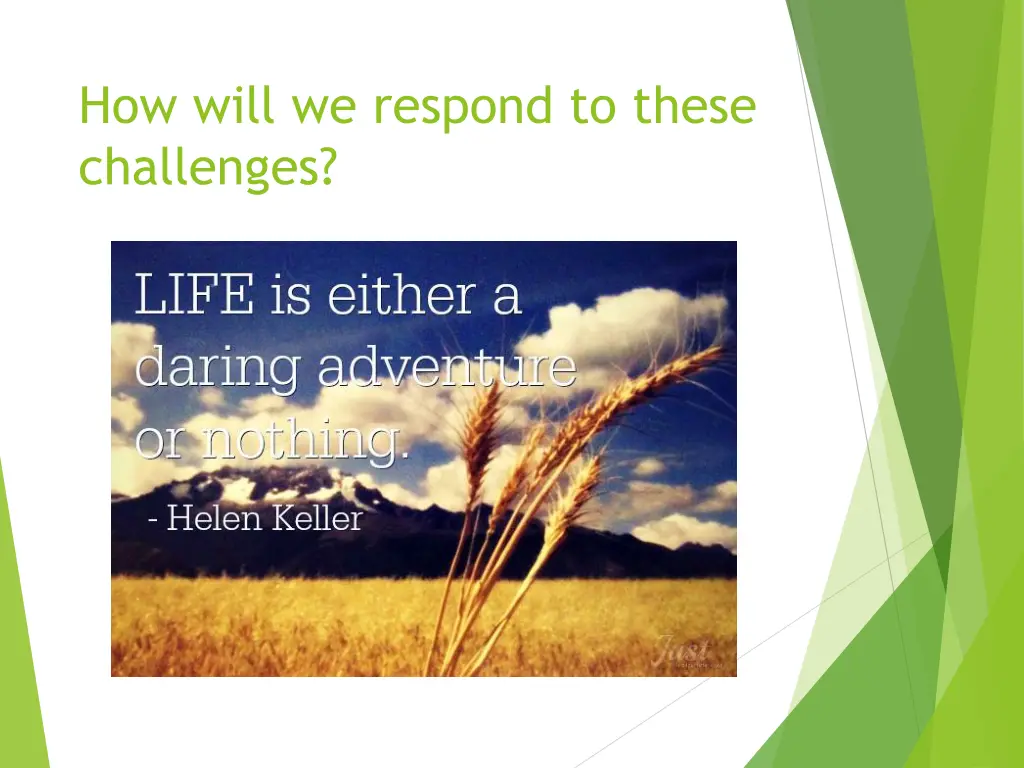 how will we respond to these challenges