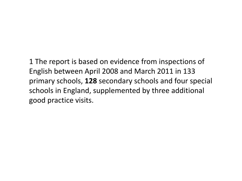 1 the report is based on evidence from 1