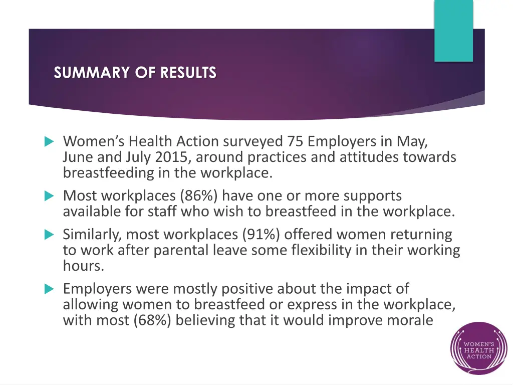 summary of results