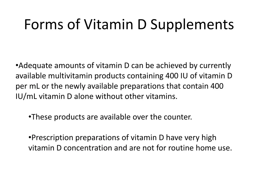 forms of vitamin d supplements