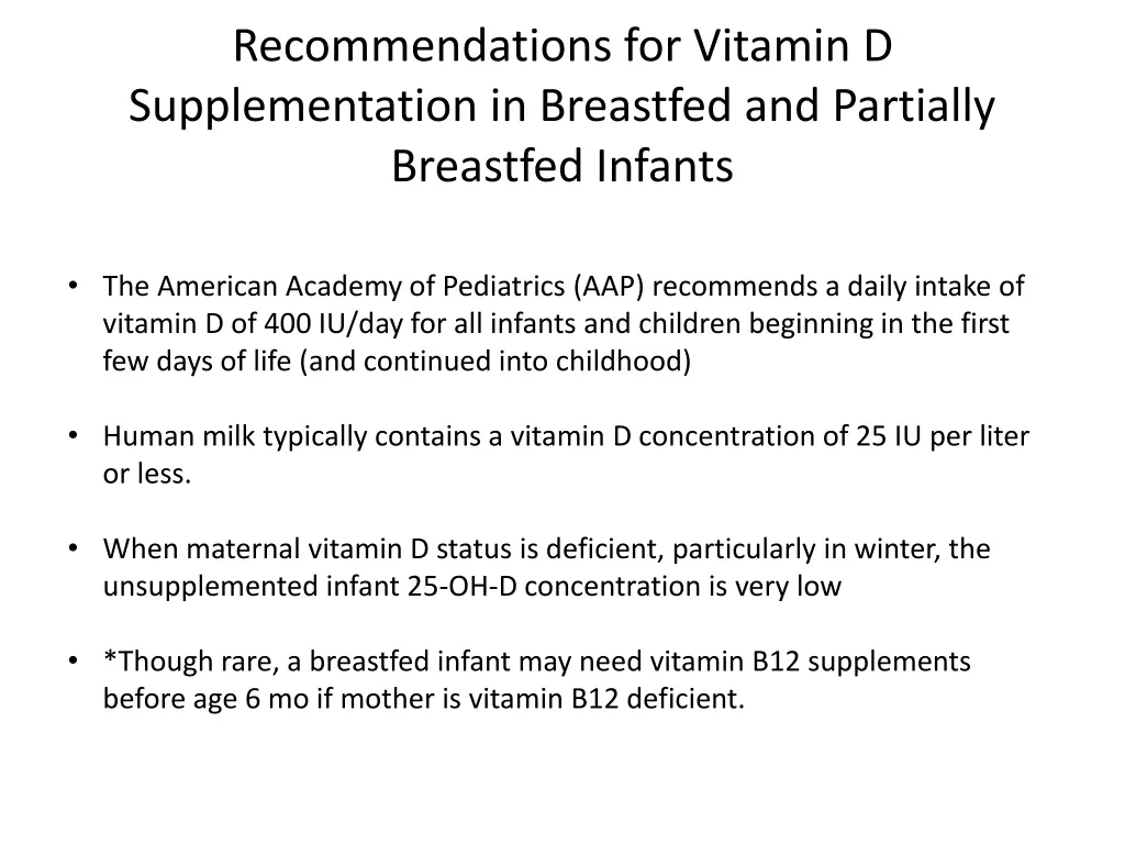 recommendations for vitamin d supplementation