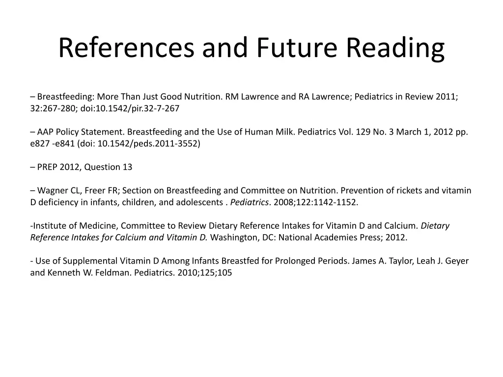 references and future reading