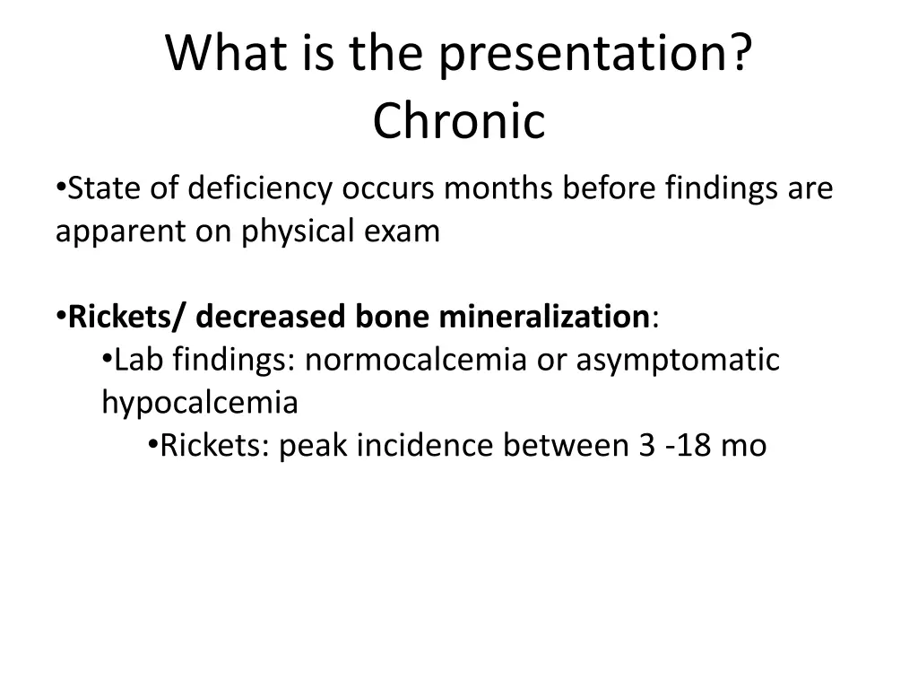 what is the presentation chronic state