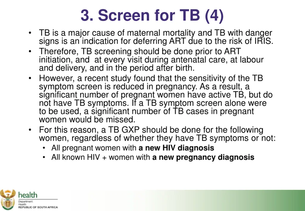 3 screen for tb 4