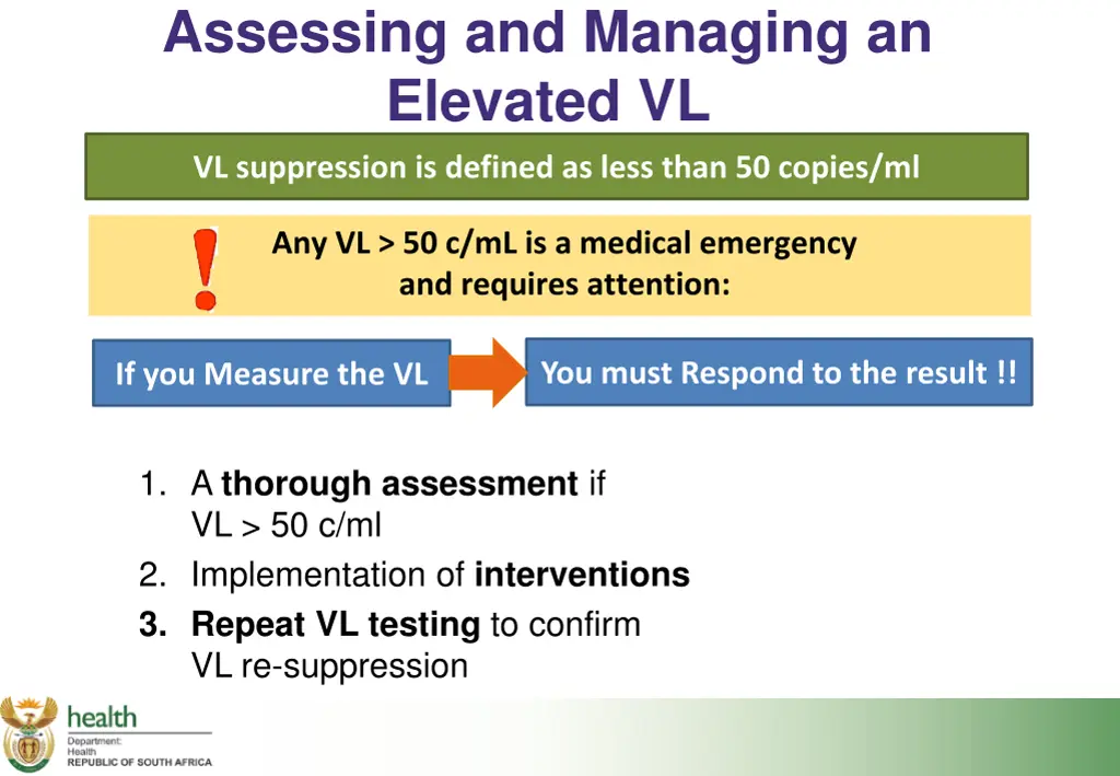 assessing and managing an elevated vl