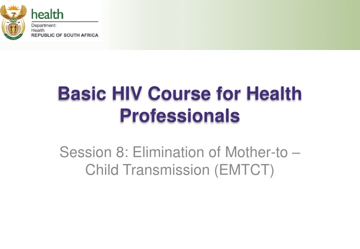 basic hiv course for health professionals