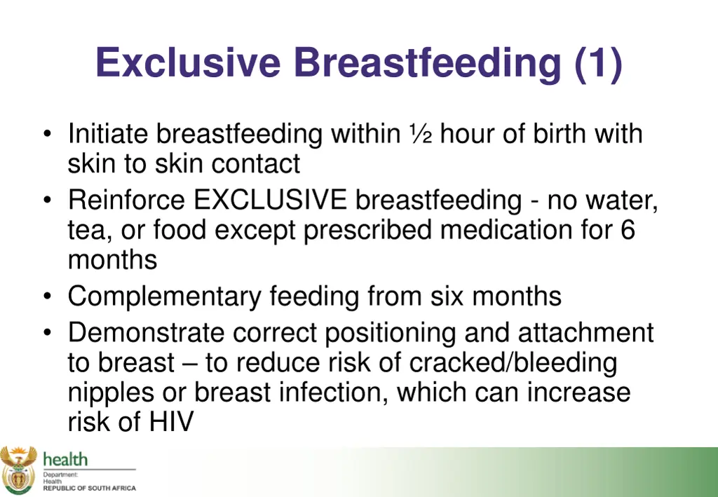 exclusive breastfeeding 1