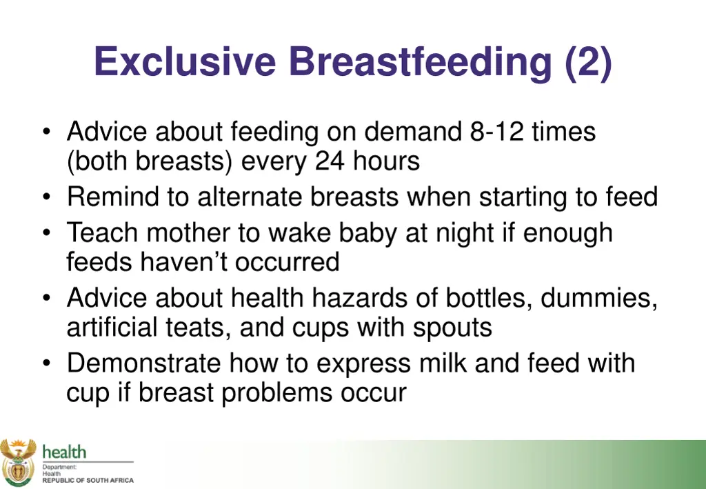 exclusive breastfeeding 2