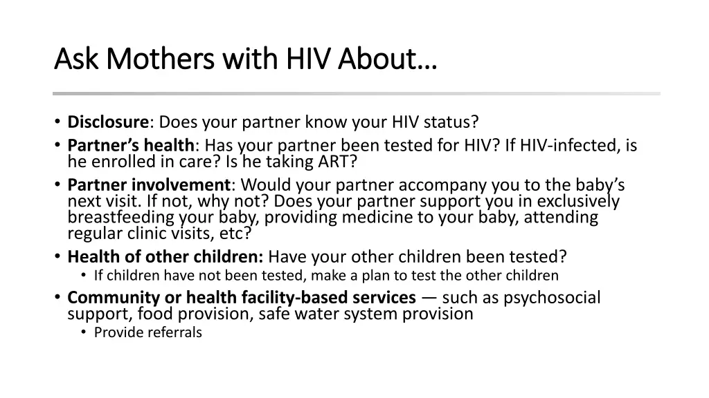 ask mothers with hiv about ask mothers with 1