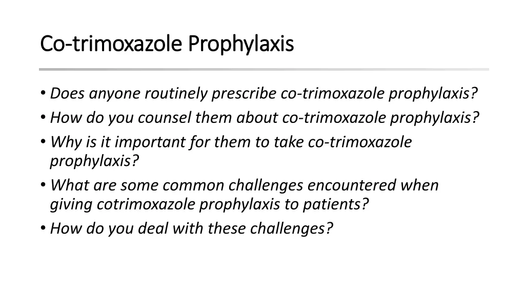 co co trimoxazole prophylaxis trimoxazole