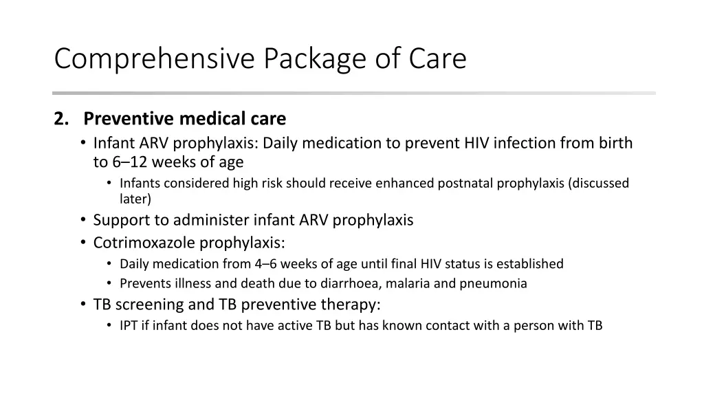 comprehensive package of care 1