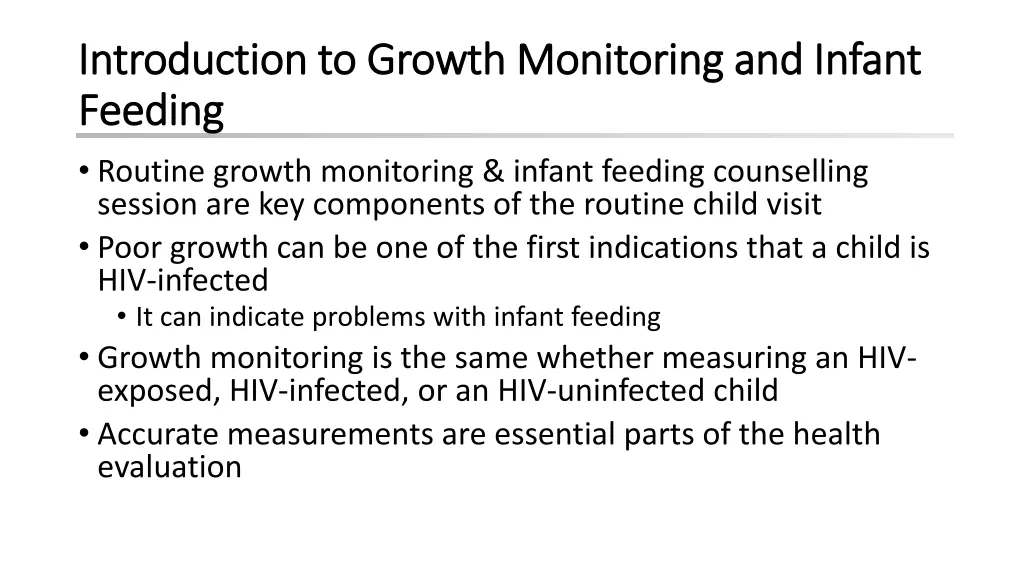 introduction to growth monitoring and infant