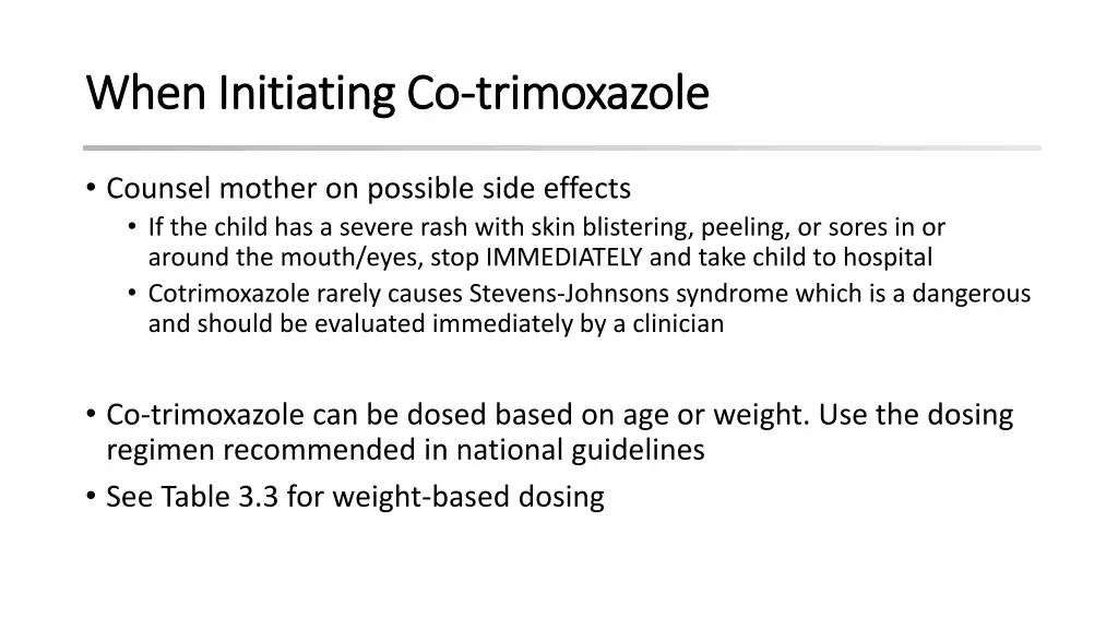 when initiating co when initiating co trimoxazole