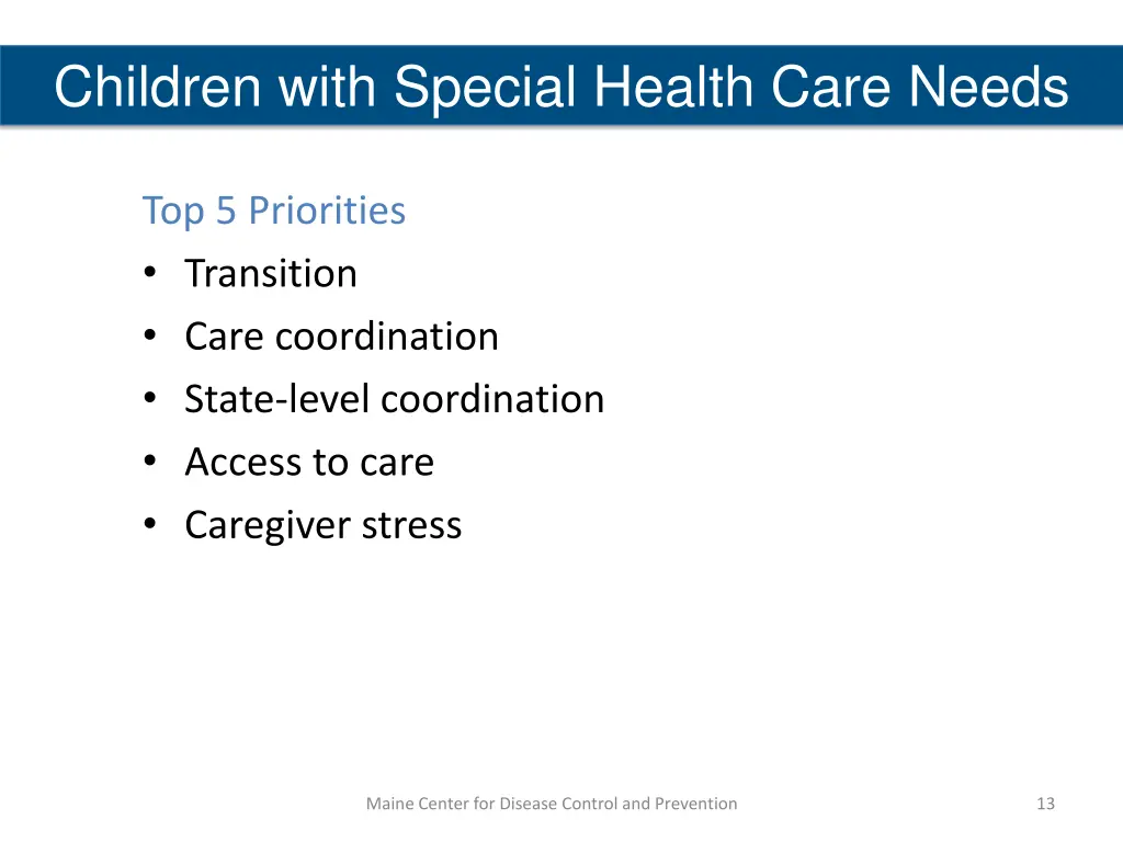 children with special health care needs