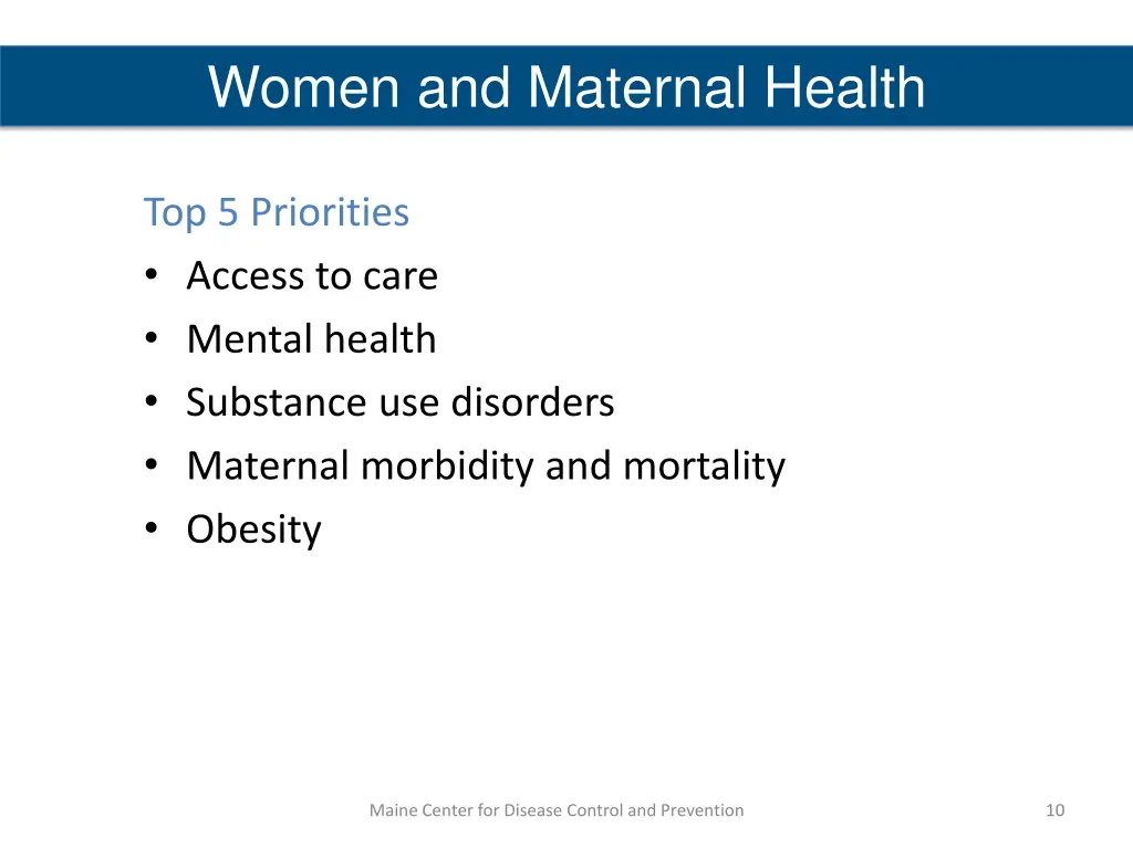 women and maternal health