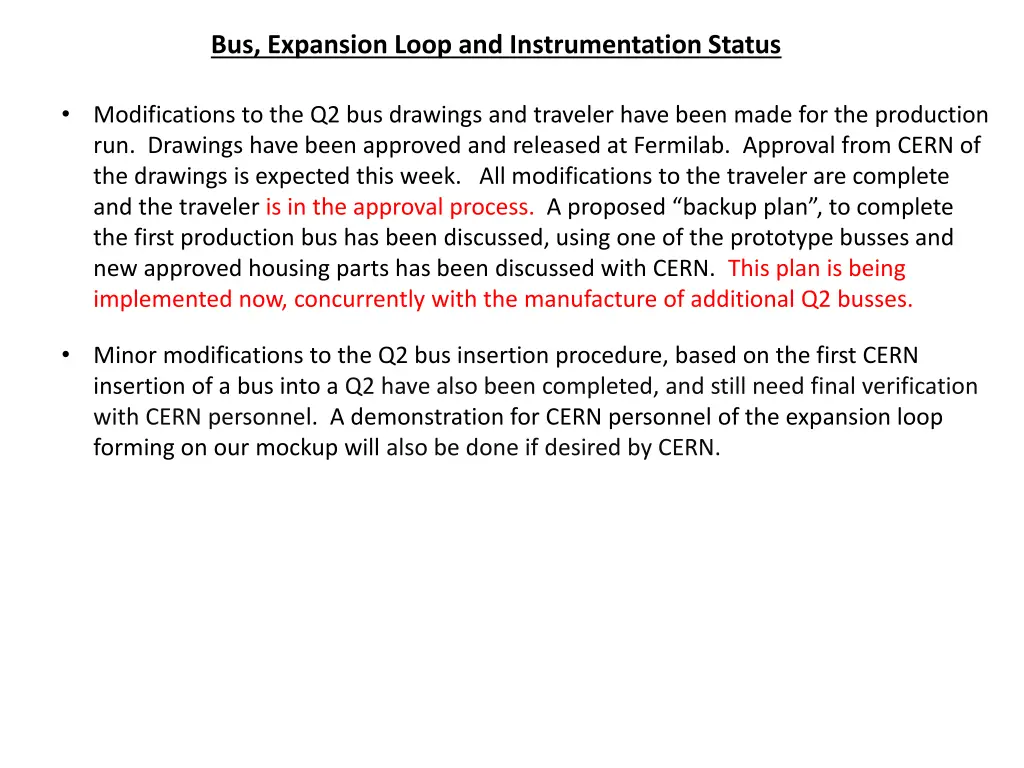 bus expansion loop and instrumentation status 4