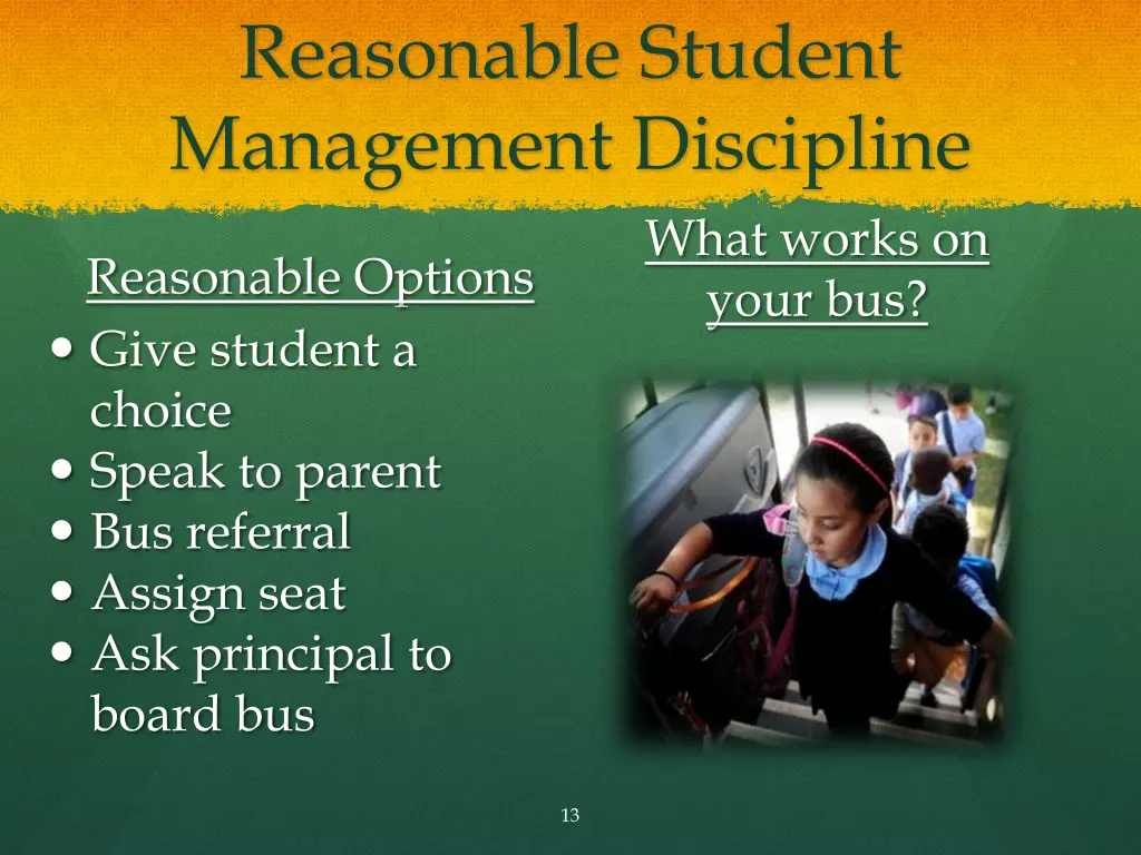 reasonable student management discipline