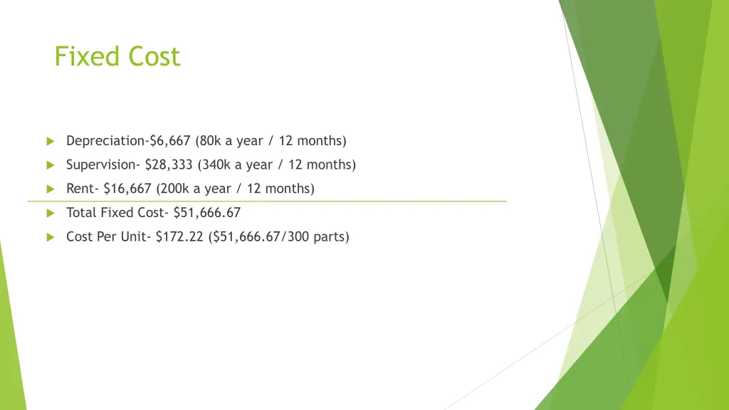 fixed cost