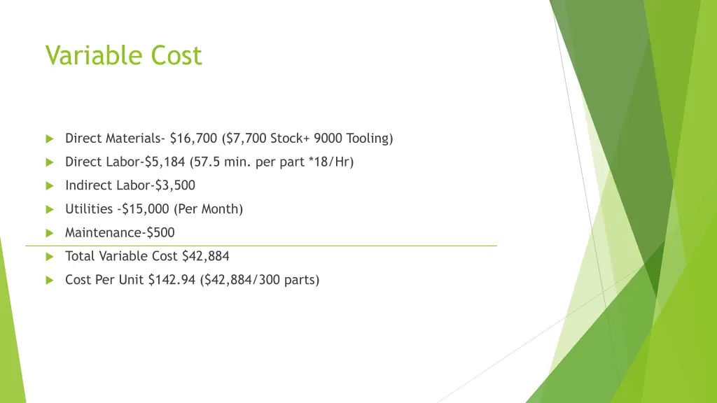 variable cost