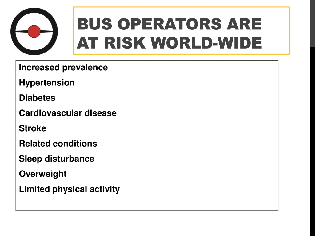 bus operators are at risk world wide