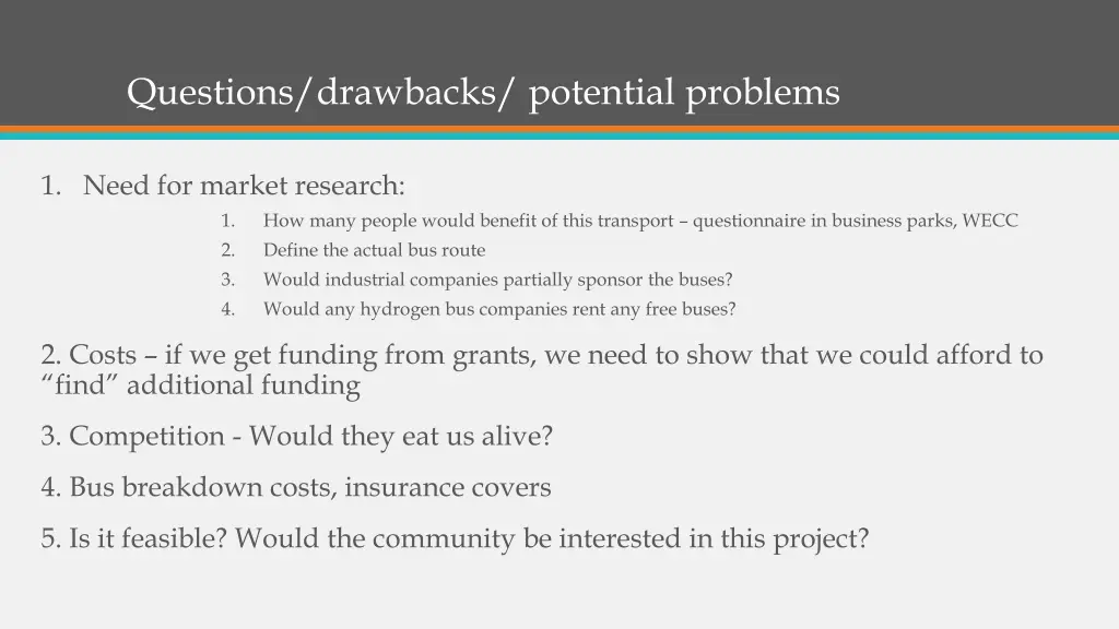 questions drawbacks potential problems