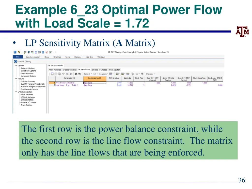 example 6 23 optimal power flow with load scale 1