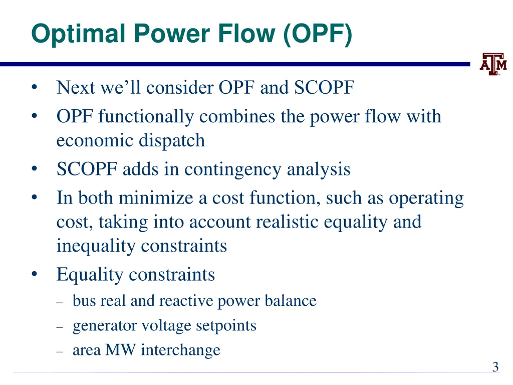 optimal power flow opf