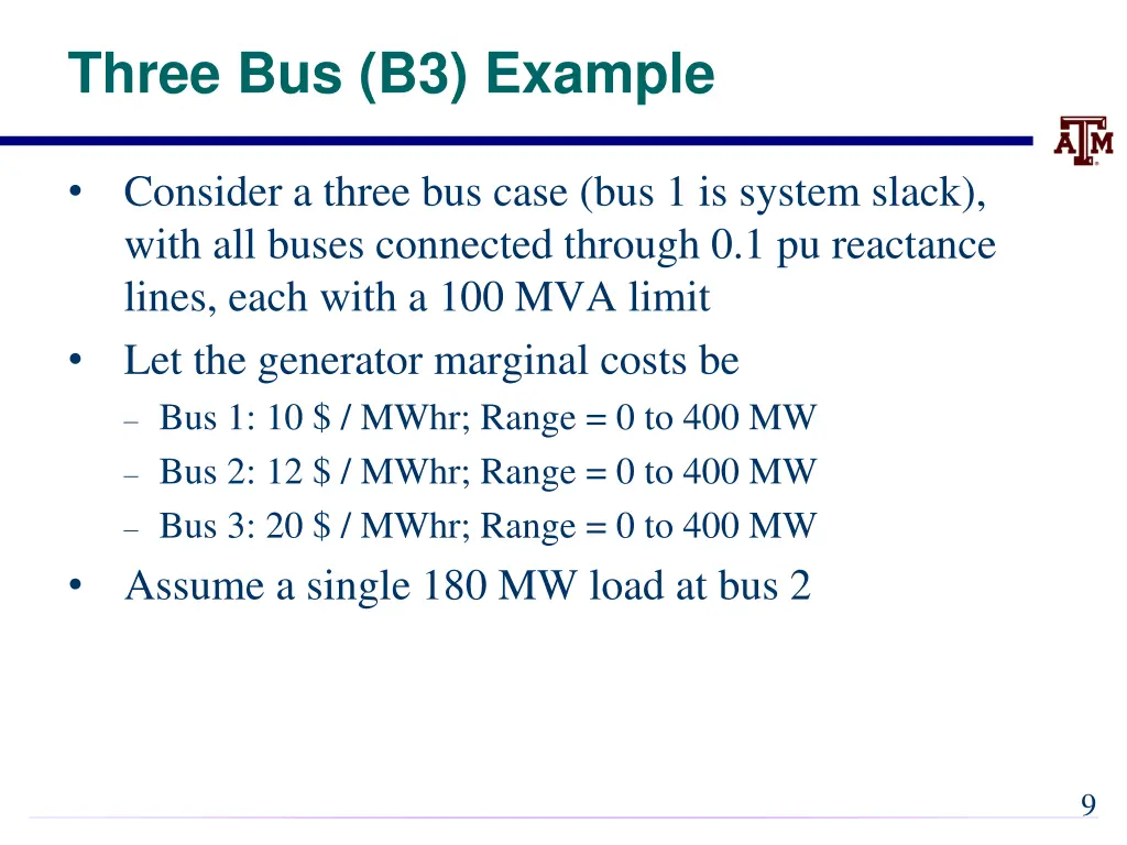 three bus b3 example