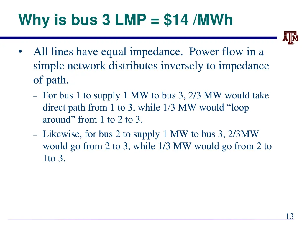 why is bus 3 lmp 14 mwh