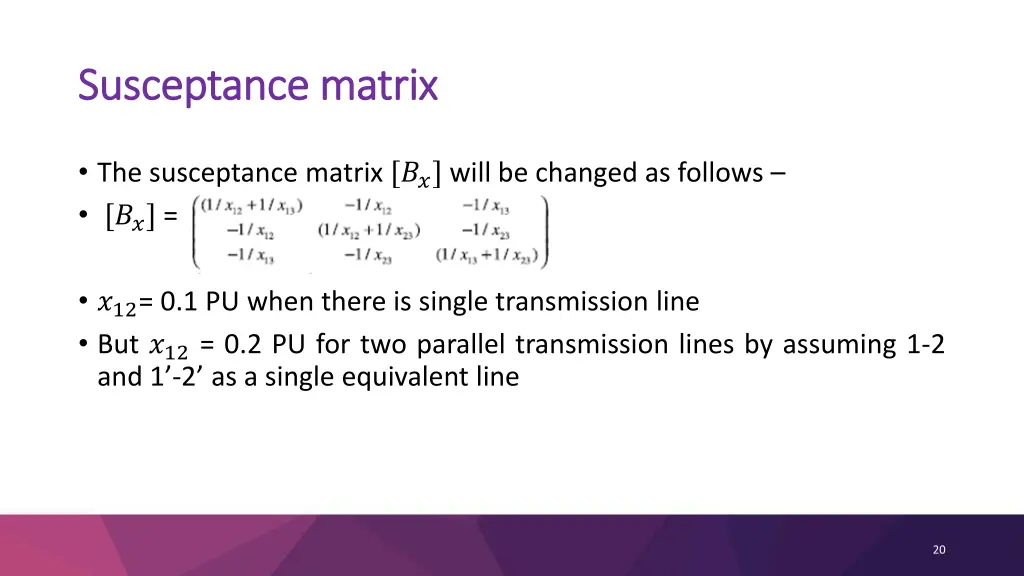 susceptance matrix susceptance matrix