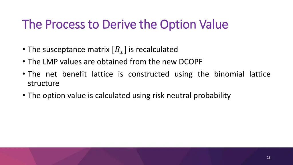 the process to derive the option value