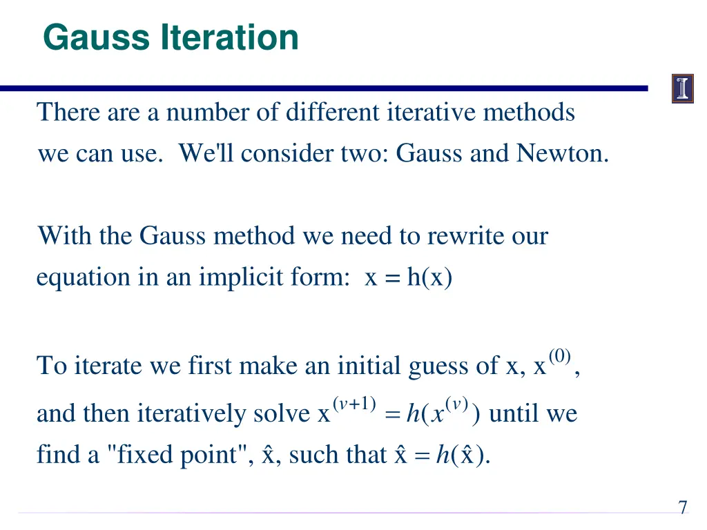 gauss iteration