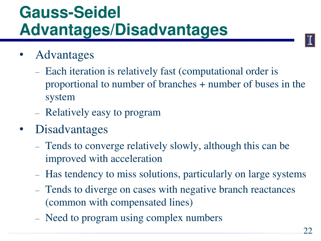 gauss seidel advantages disadvantages