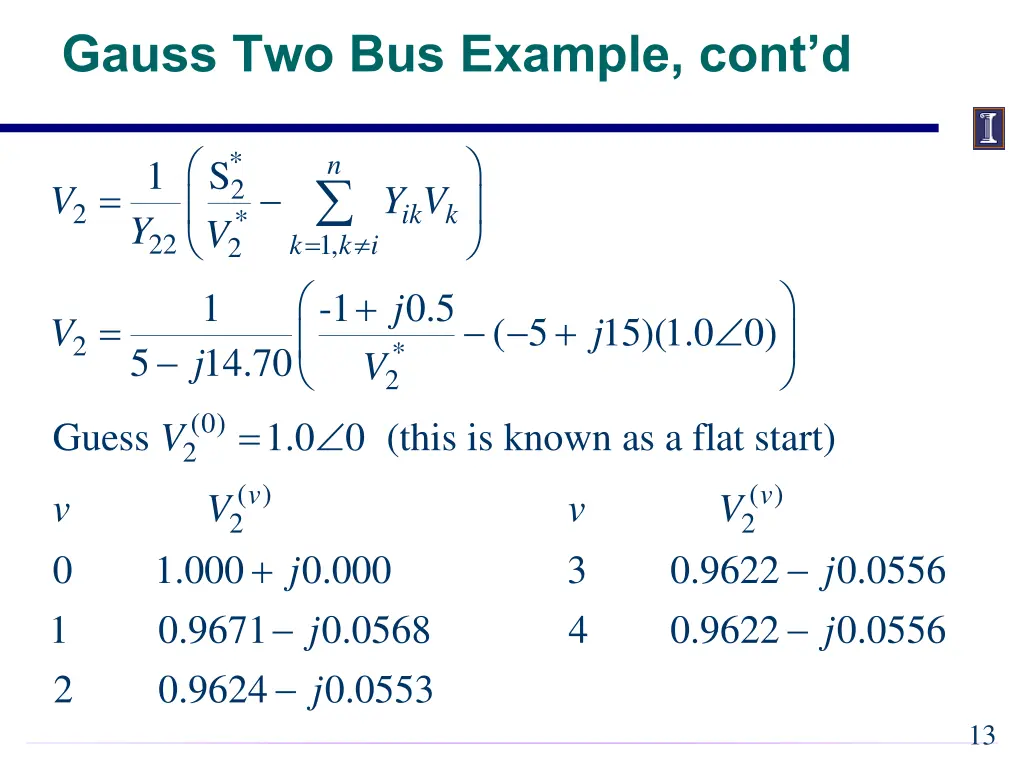 gauss two bus example cont d 1