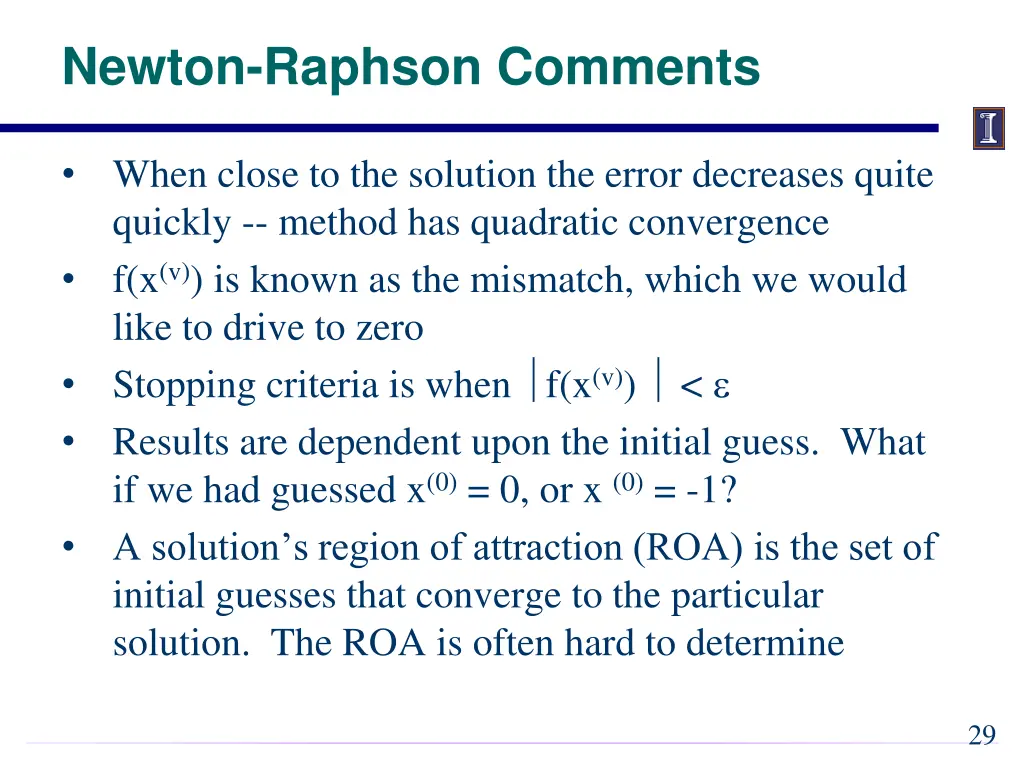 newton raphson comments