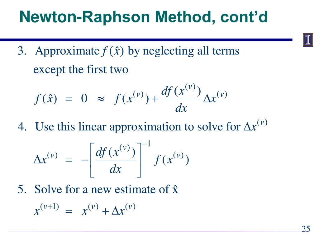 newton raphson method cont d