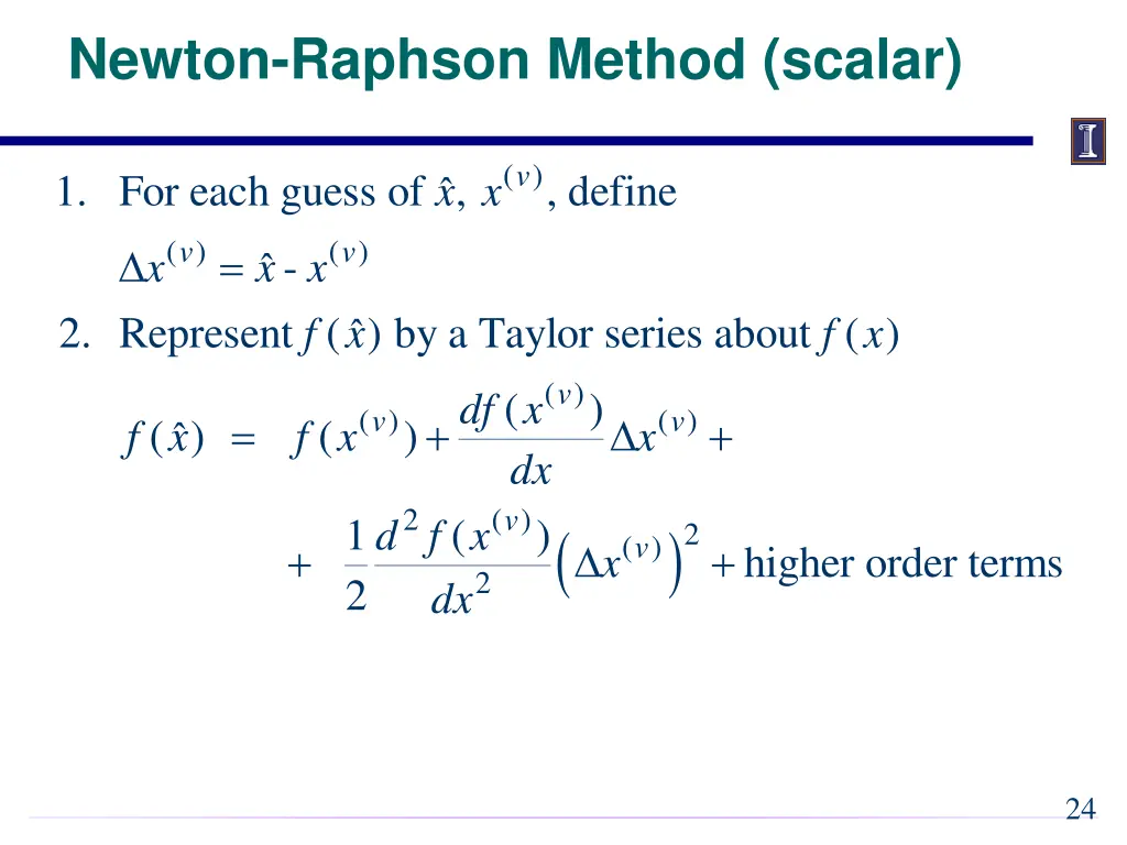 newton raphson method scalar