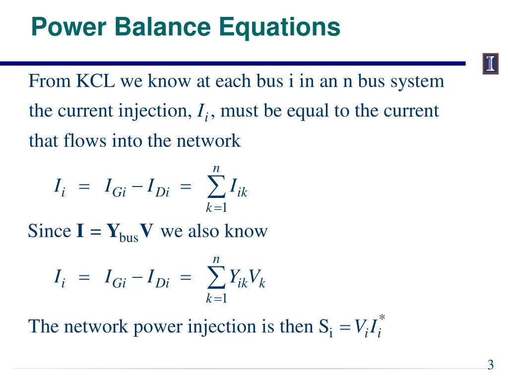 power balance equations