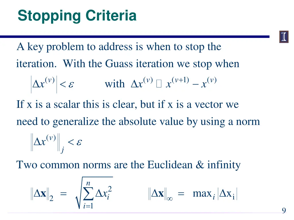 stopping criteria