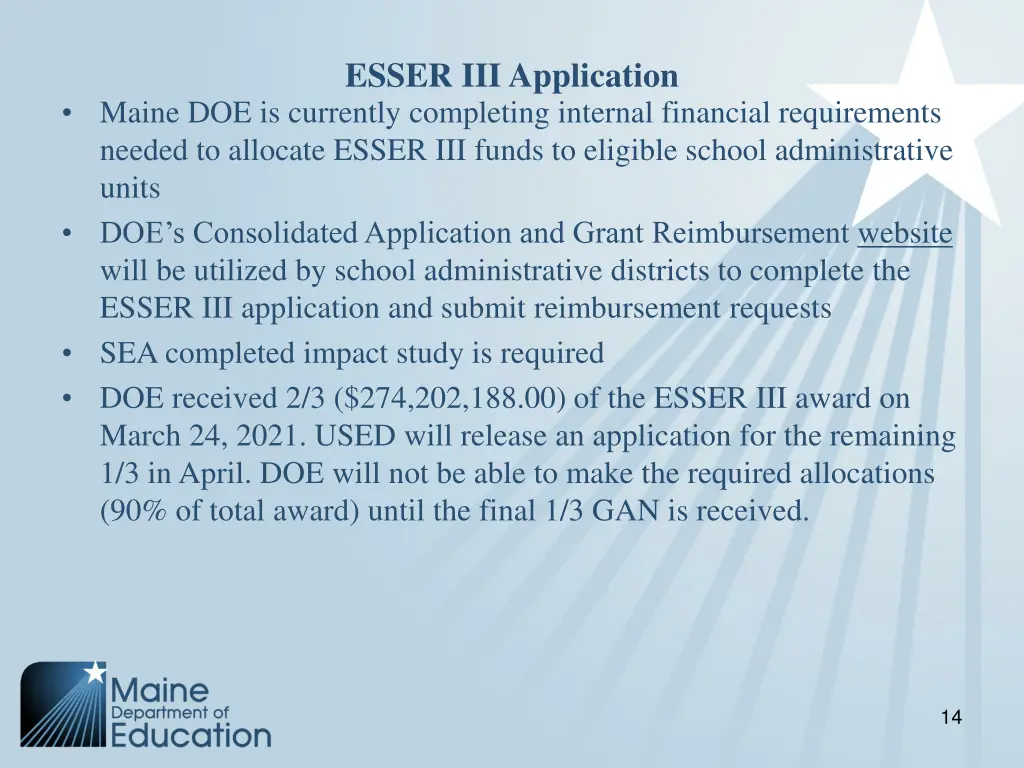 esser iii application