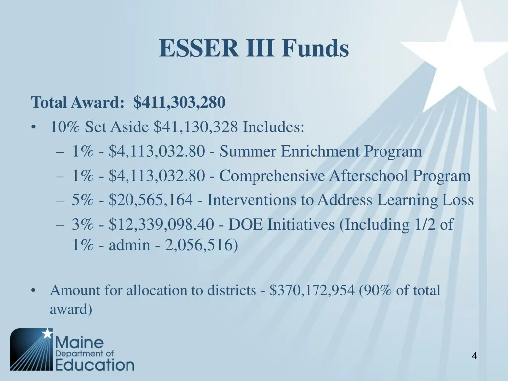 esser iii funds