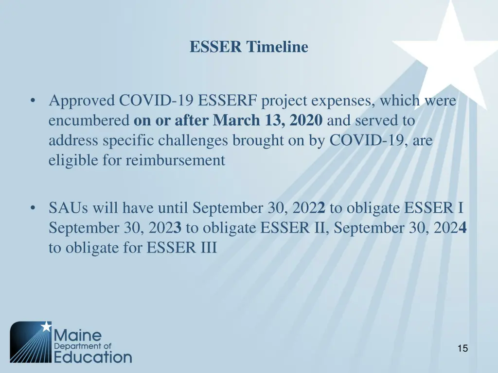 esser timeline