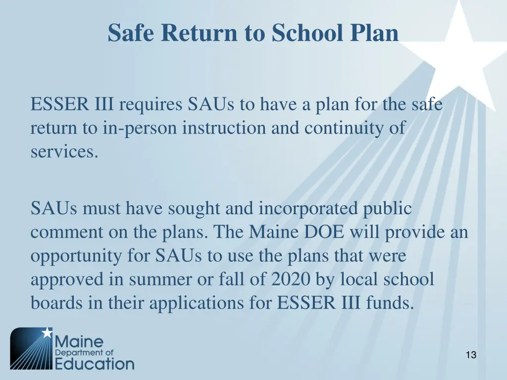 safe return to school plan