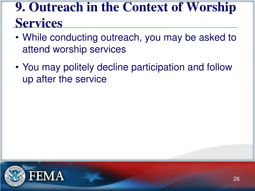 9 outreach in the context of worship services