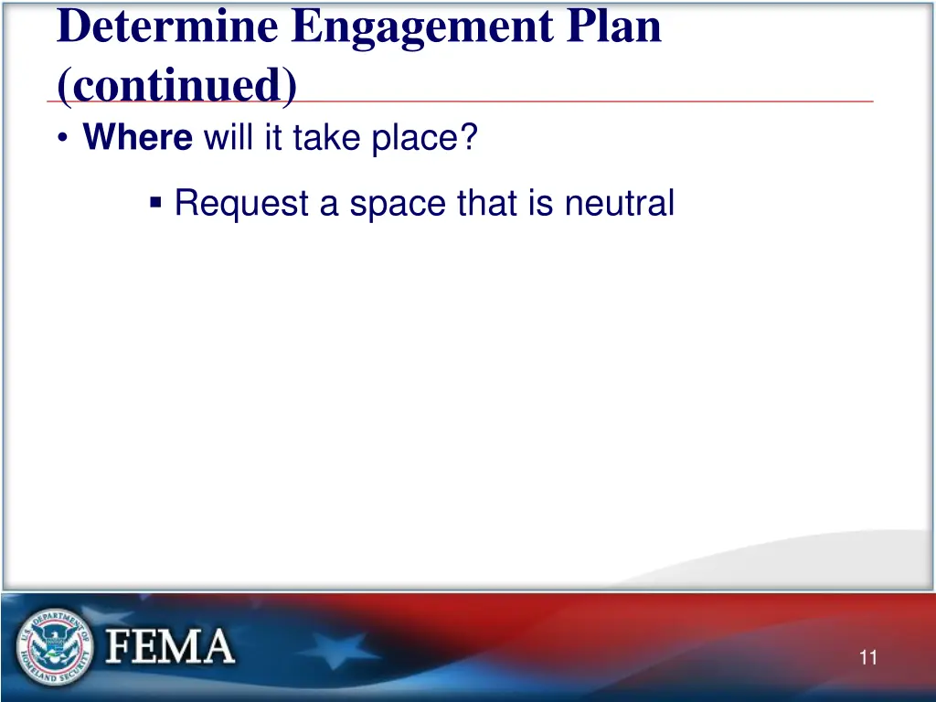 determine engagement plan continued where will