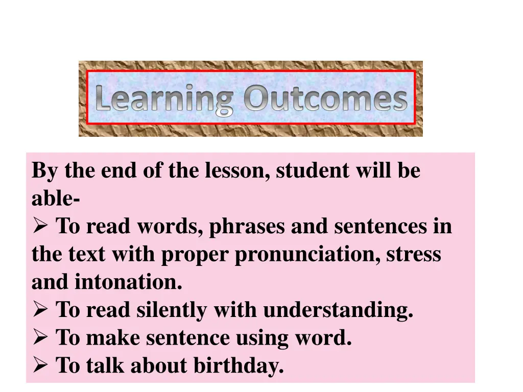 learning outcomes