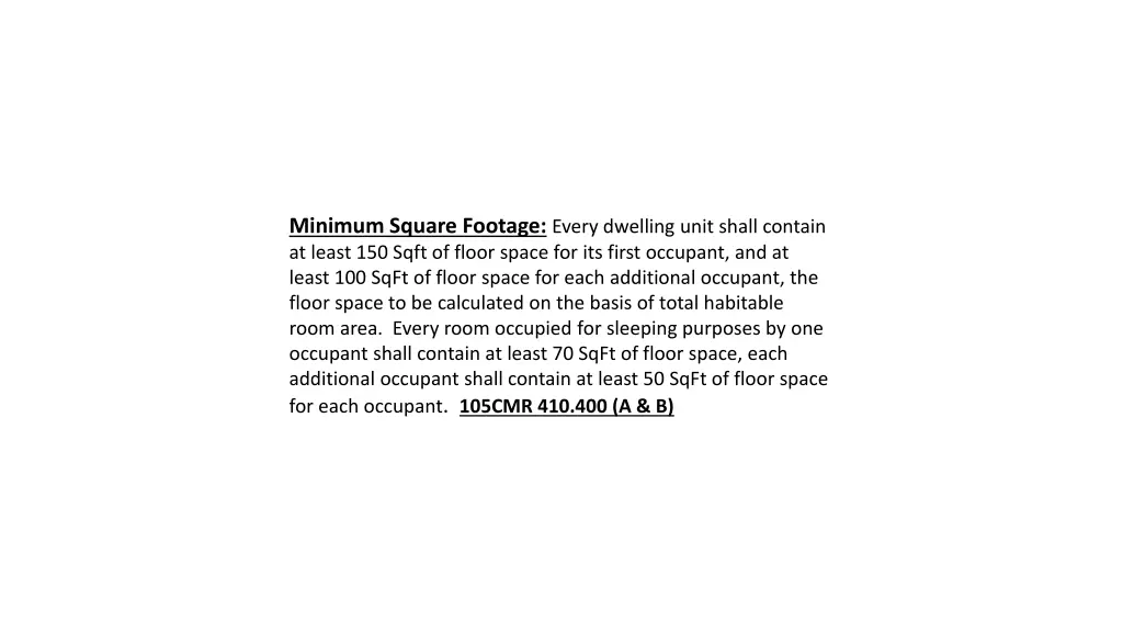 minimum square footage every dwelling unit shall