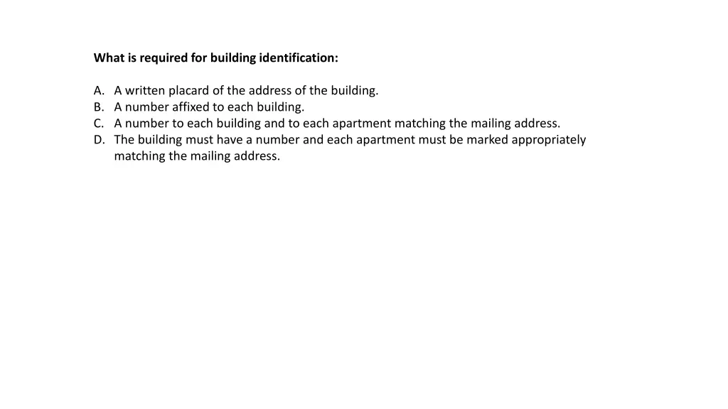 what is required for building identification